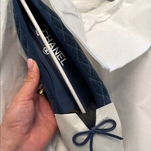 CHANEL Blue Jean Quilted Flats size 37